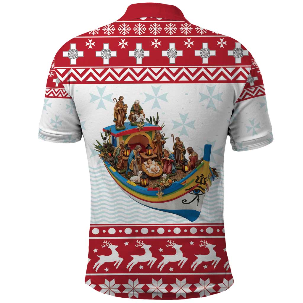 Malta Christmas Polo Shirt Presepju Nativity Scene on Luzzu Boat - Wonder Print Shop