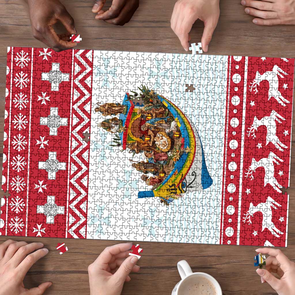 Malta Christmas Puzzle Presepju Nativity Scene on Luzzu Boat - Wonder Print Shop