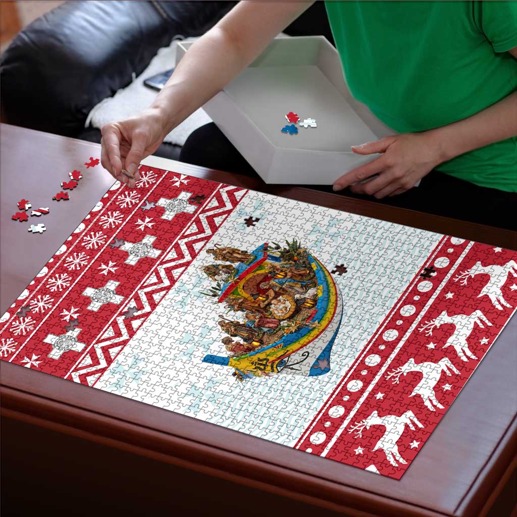 Malta Christmas Puzzle Presepju Nativity Scene on Luzzu Boat - Wonder Print Shop