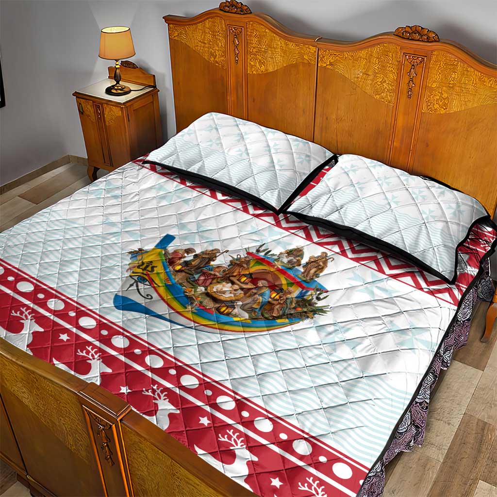 Malta Christmas Quilt Bed Set Presepju Nativity Scene on Luzzu Boat - Wonder Print Shop