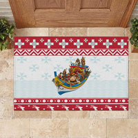Malta Christmas Rubber Doormat Presepju Nativity Scene on Luzzu Boat - Wonder Print Shop
