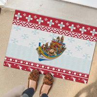 Malta Christmas Rubber Doormat Presepju Nativity Scene on Luzzu Boat - Wonder Print Shop