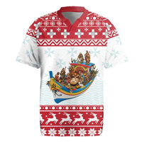 Malta Christmas Rugby Jersey Presepju Nativity Scene on Luzzu Boat - Wonder Print Shop