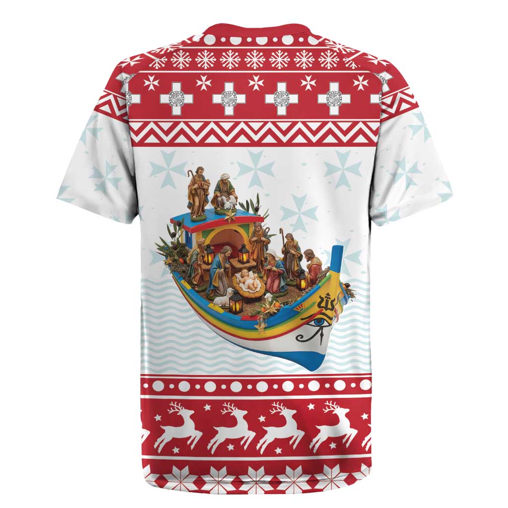 Malta Christmas Rugby Jersey Presepju Nativity Scene on Luzzu Boat - Wonder Print Shop