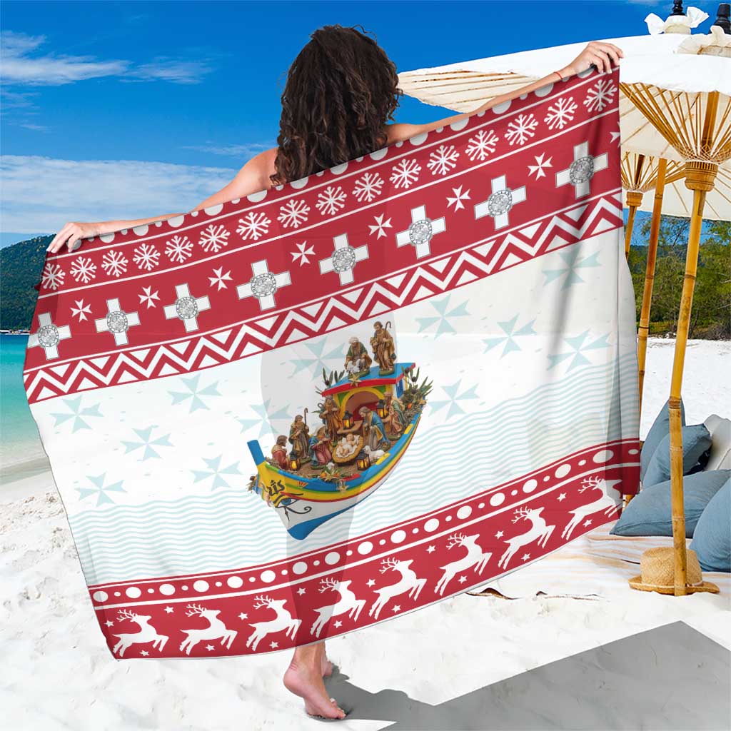 Malta Christmas Sarong Presepju Nativity Scene on Luzzu Boat - Wonder Print Shop