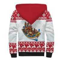 Malta Christmas Sherpa Hoodie Presepju Nativity Scene on Luzzu Boat - Wonder Print Shop