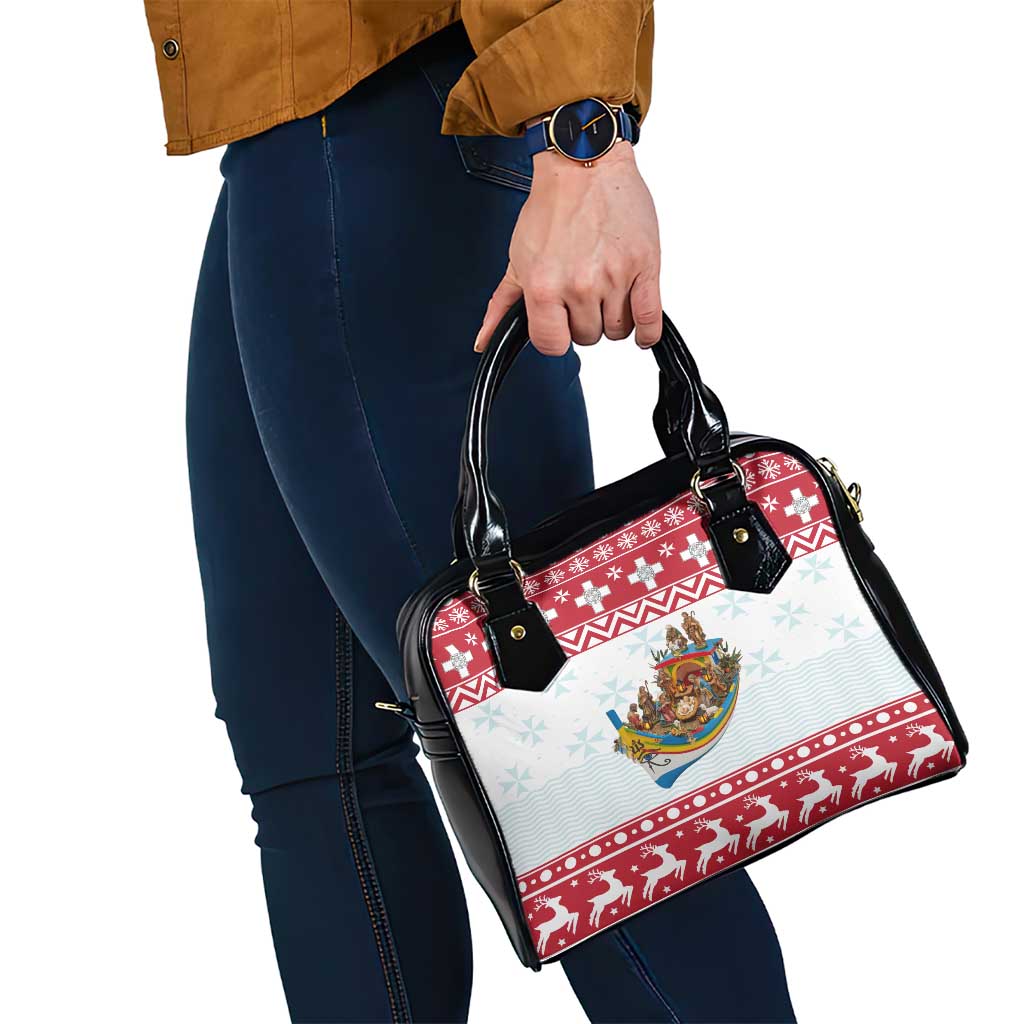 Malta Christmas Shoulder Handbag Presepju Nativity Scene on Luzzu Boat - Wonder Print Shop