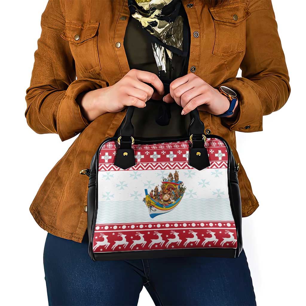 Malta Christmas Shoulder Handbag Presepju Nativity Scene on Luzzu Boat - Wonder Print Shop