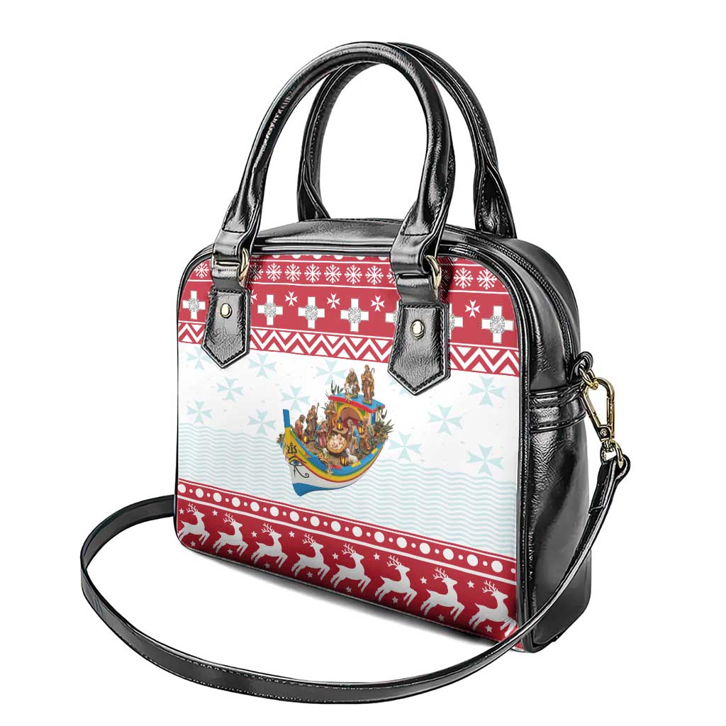 Malta Christmas Shoulder Handbag Presepju Nativity Scene on Luzzu Boat - Wonder Print Shop