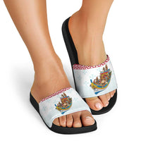 Malta Christmas Slide Sandals Presepju Nativity Scene on Luzzu Boat - Wonder Print Shop
