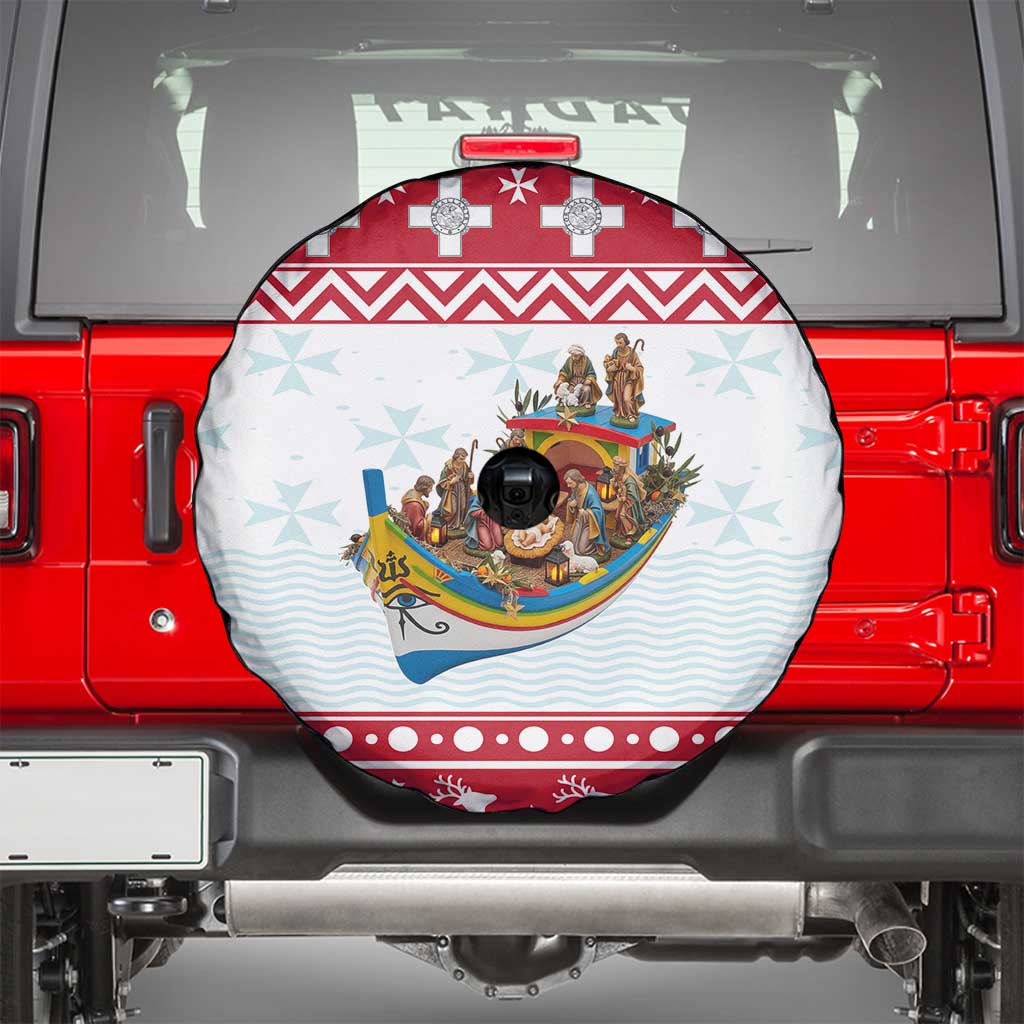 Malta Christmas Spare Tire Cover Presepju Nativity Scene on Luzzu Boat - Wonder Print Shop