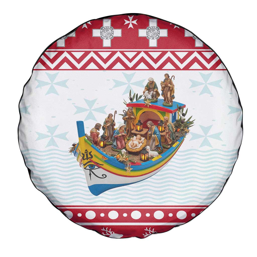 Malta Christmas Spare Tire Cover Presepju Nativity Scene on Luzzu Boat - Wonder Print Shop
