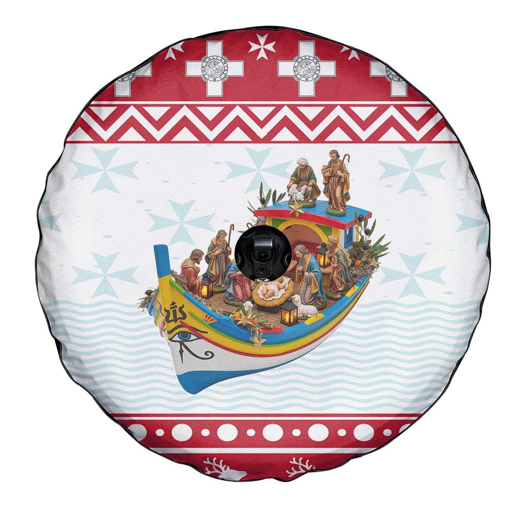Malta Christmas Spare Tire Cover Presepju Nativity Scene on Luzzu Boat - Wonder Print Shop