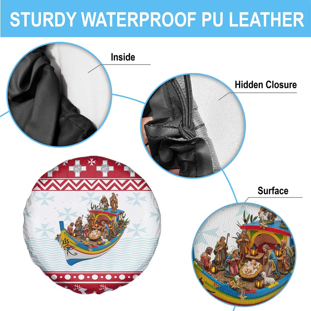 Malta Christmas Spare Tire Cover Presepju Nativity Scene on Luzzu Boat - Wonder Print Shop