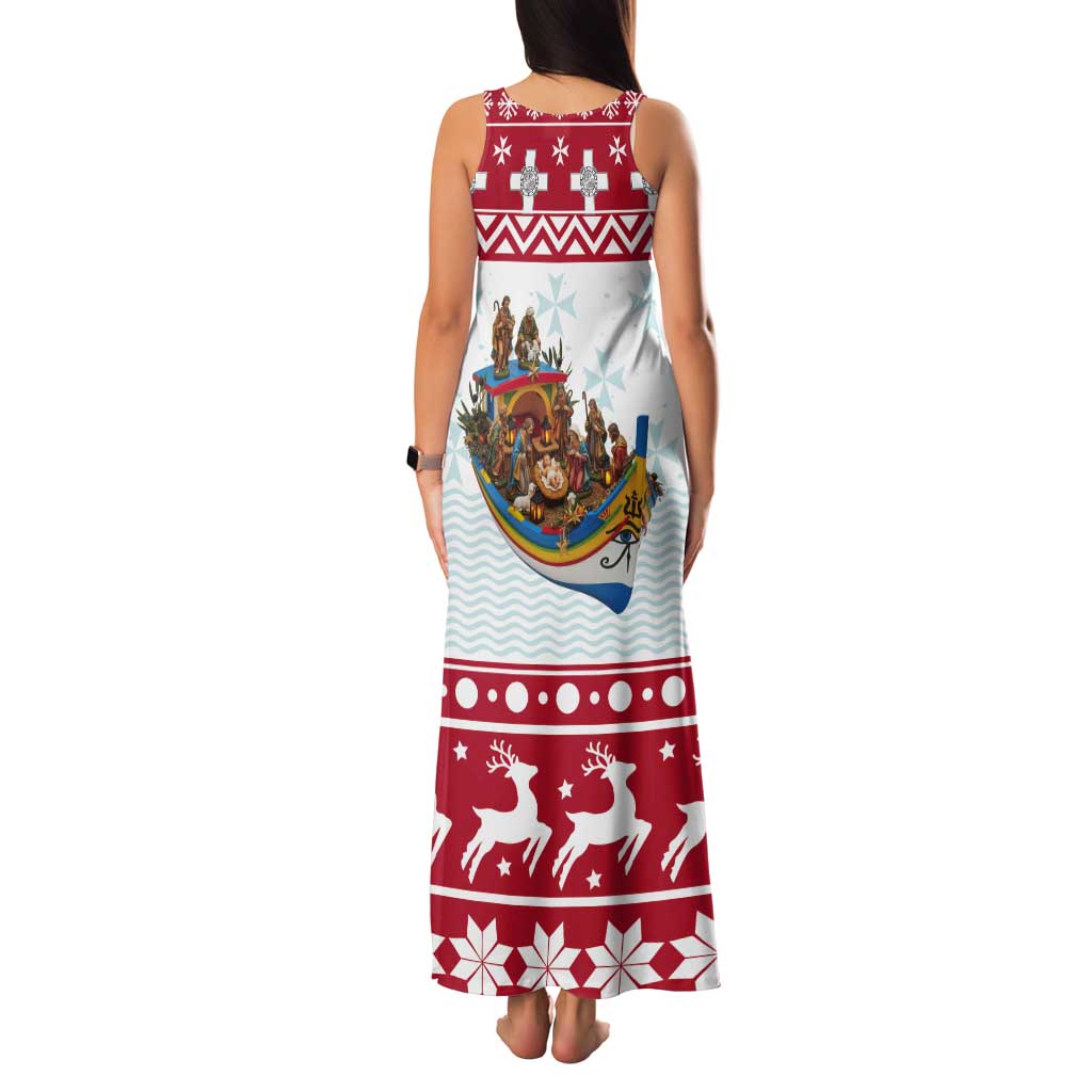 Malta Christmas Tank Maxi Dress Presepju Nativity Scene on Luzzu Boat - Wonder Print Shop