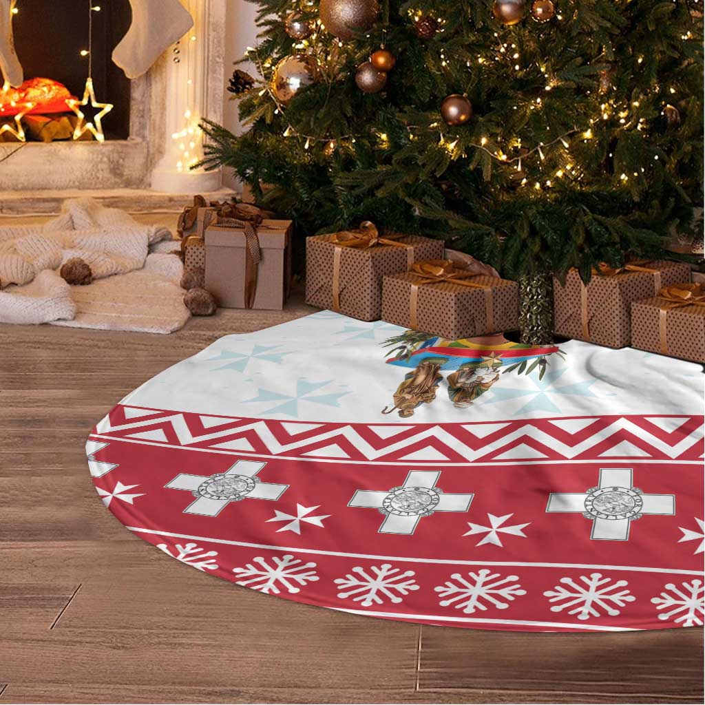 Malta Christmas Tree Skirt Presepju Nativity Scene on Luzzu Boat - Wonder Print Shop