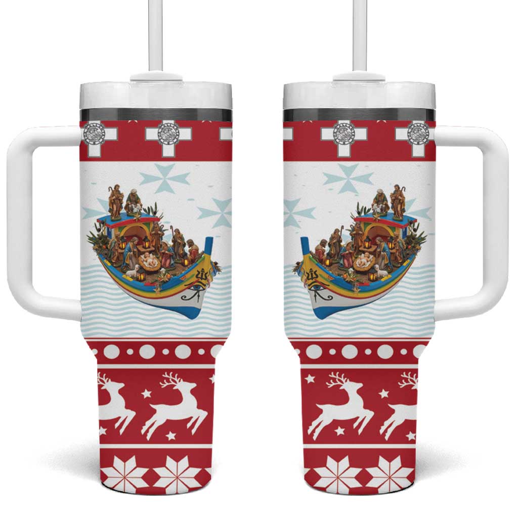 Malta Christmas Tumbler With Handle Presepju Nativity Scene on Luzzu Boat - Wonder Print Shop