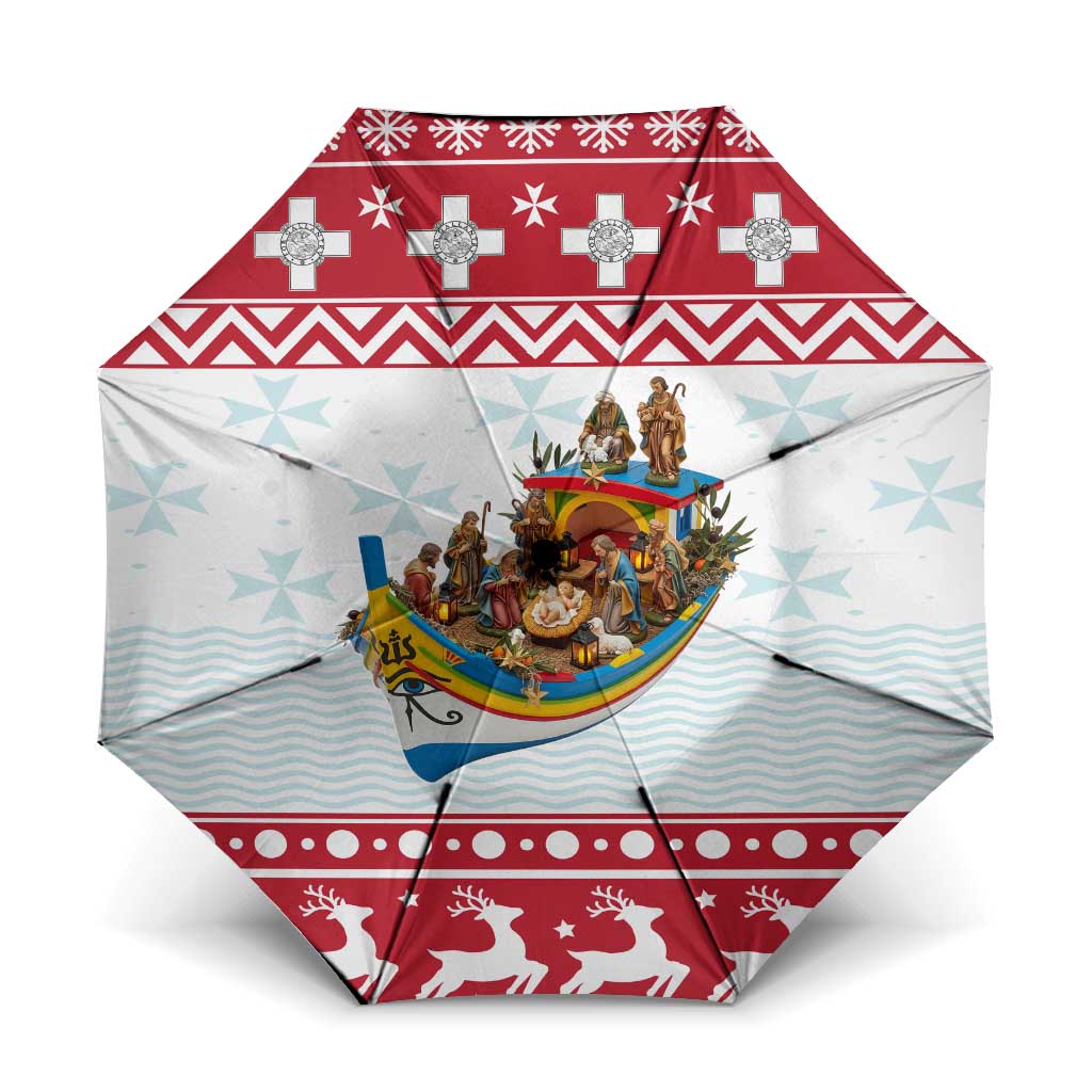 Malta Christmas Umbrella Presepju Nativity Scene on Luzzu Boat - Wonder Print Shop