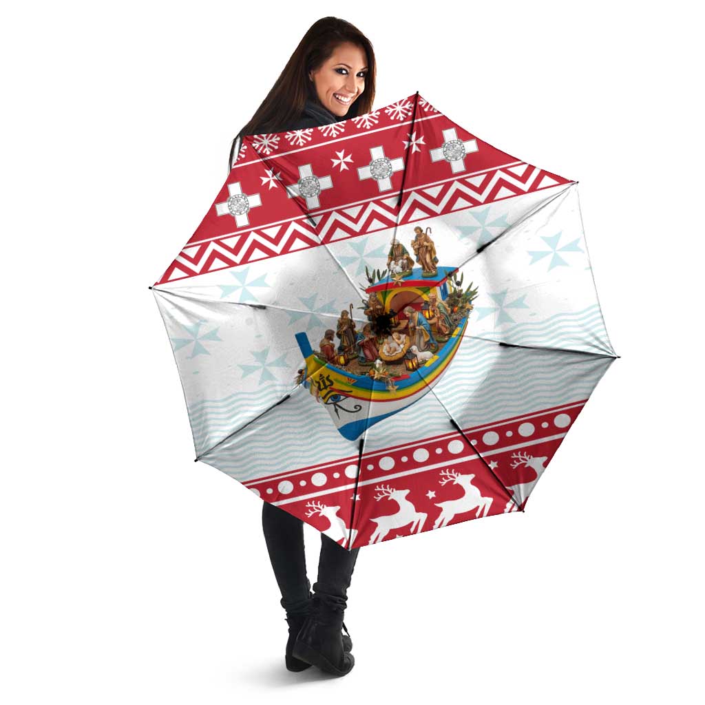 Malta Christmas Umbrella Presepju Nativity Scene on Luzzu Boat - Wonder Print Shop