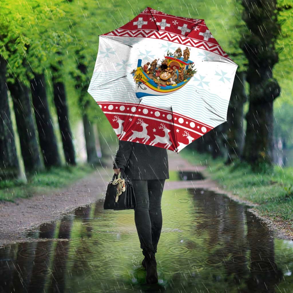 Malta Christmas Umbrella Presepju Nativity Scene on Luzzu Boat - Wonder Print Shop