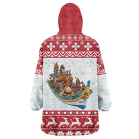 Malta Christmas Wearable Blanket Hoodie Presepju Nativity Scene on Luzzu Boat - Wonder Print Shop