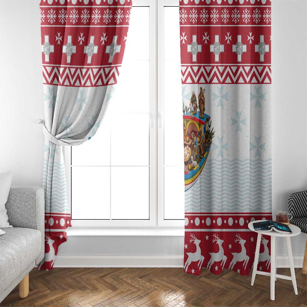 Malta Christmas Window Curtain Presepju Nativity Scene on Luzzu Boat - Wonder Print Shop
