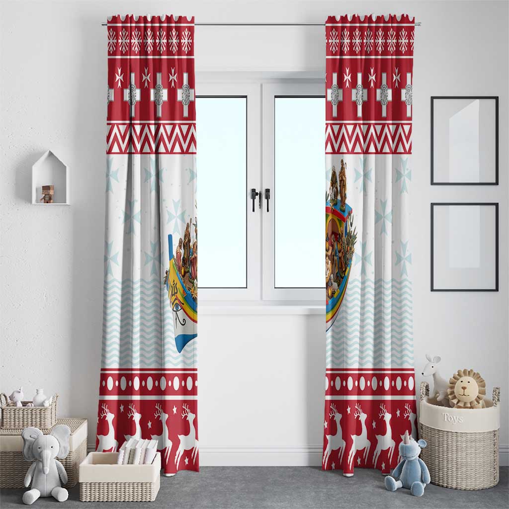 Malta Christmas Window Curtain Presepju Nativity Scene on Luzzu Boat - Wonder Print Shop