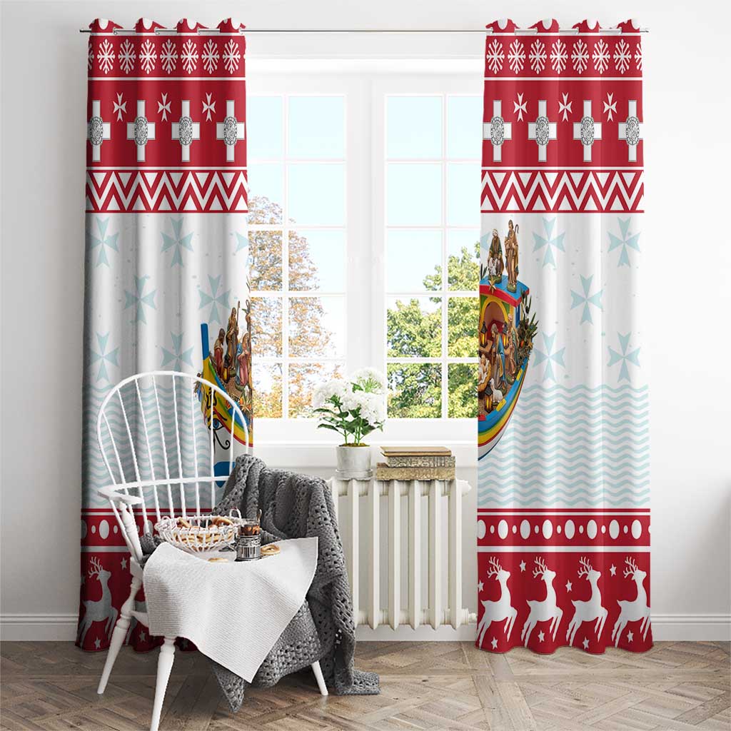 Malta Christmas Window Curtain Presepju Nativity Scene on Luzzu Boat - Wonder Print Shop