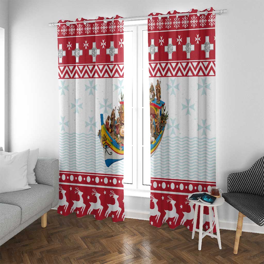 Malta Christmas Window Curtain Presepju Nativity Scene on Luzzu Boat - Wonder Print Shop