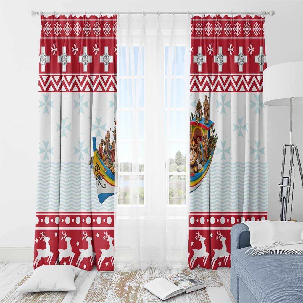 Malta Christmas Window Curtain Presepju Nativity Scene on Luzzu Boat - Wonder Print Shop