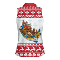 Malta Christmas Women Sleeveless Polo Shirt Presepju Nativity Scene on Luzzu Boat - Wonder Print Shop