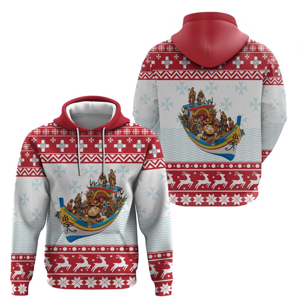 Malta Christmas Zip Hoodie Presepju Nativity Scene on Luzzu Boat - Wonder Print Shop