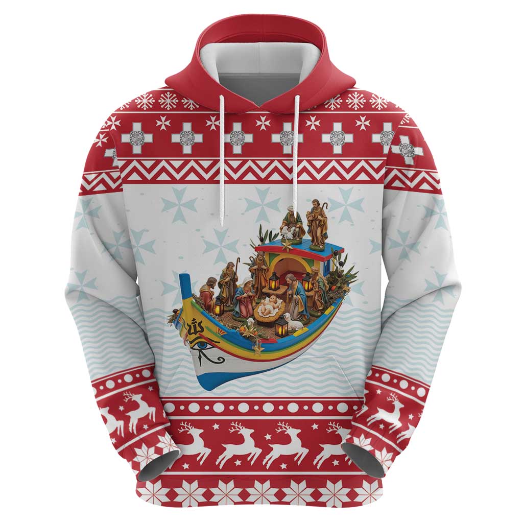 Malta Christmas Zip Hoodie Presepju Nativity Scene on Luzzu Boat - Wonder Print Shop