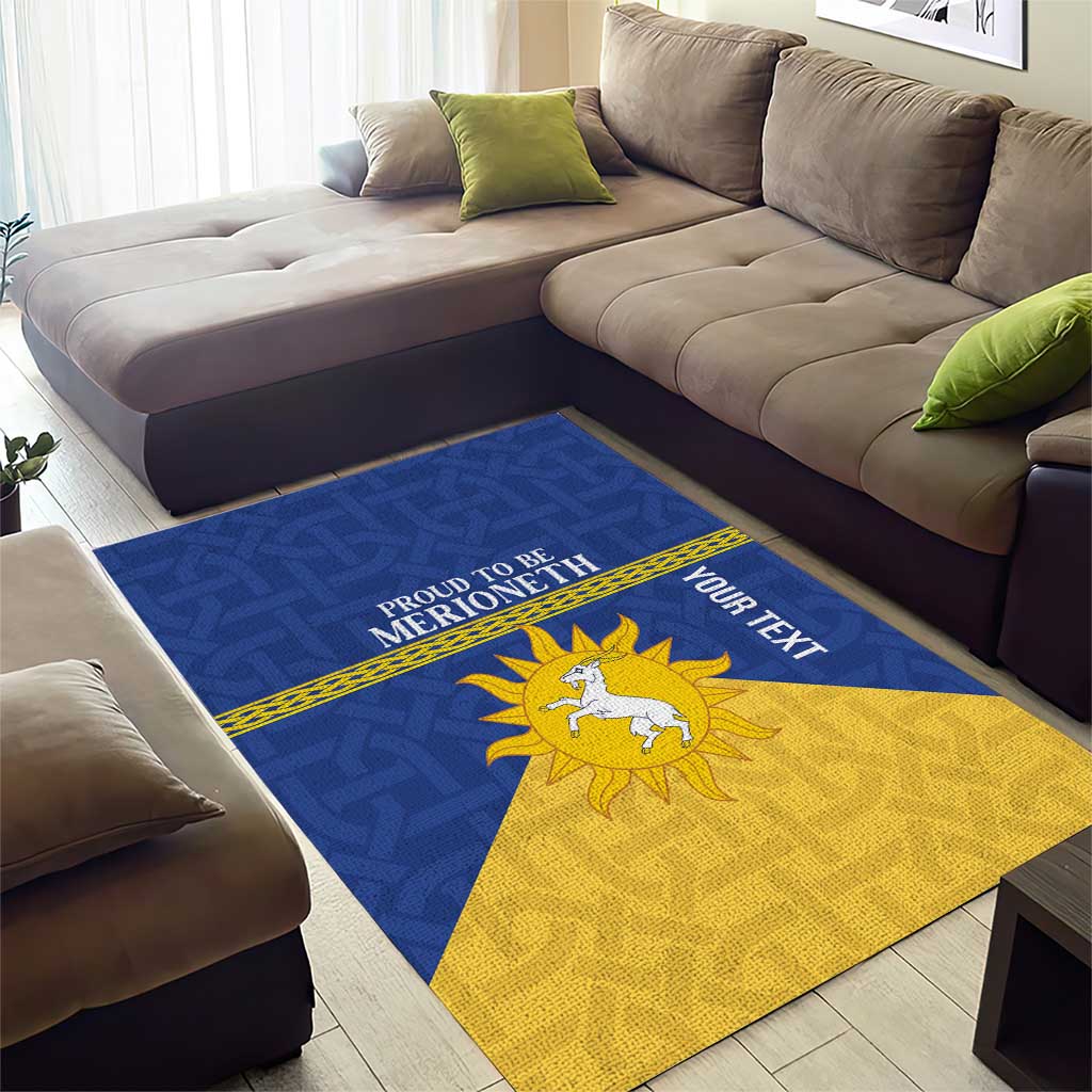 Personalized Merionethshire Wales Area Rug Celtic Sun and Goat Design - Wonder Print Shop