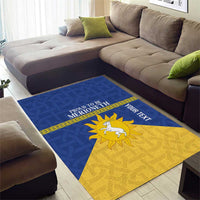 Personalized Merionethshire Wales Area Rug Celtic Sun and Goat Design - Wonder Print Shop