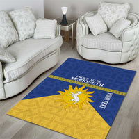 Personalized Merionethshire Wales Area Rug Celtic Sun and Goat Design - Wonder Print Shop