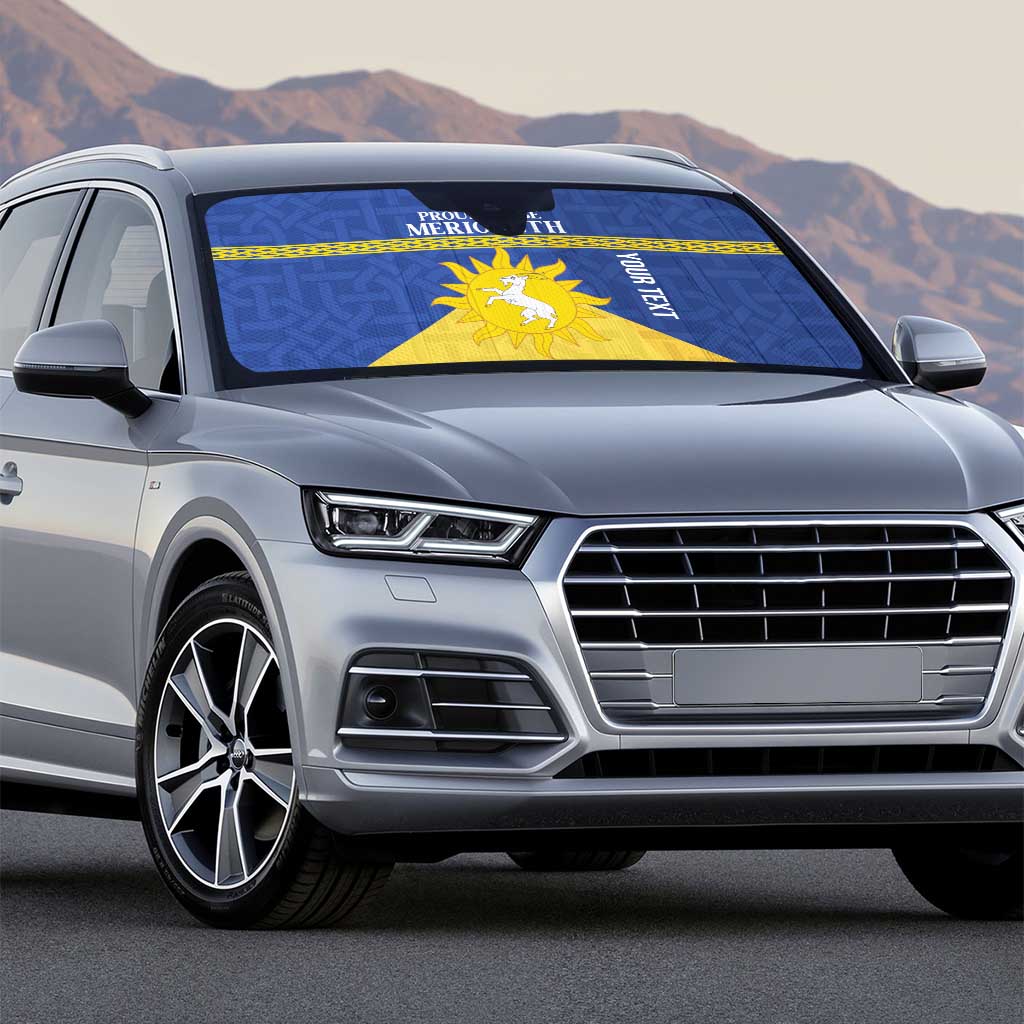 Personalized Merionethshire Wales Auto Sun Shade Celtic Sun and Goat Design - Wonder Print Shop