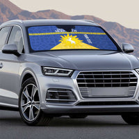 Personalized Merionethshire Wales Auto Sun Shade Celtic Sun and Goat Design - Wonder Print Shop