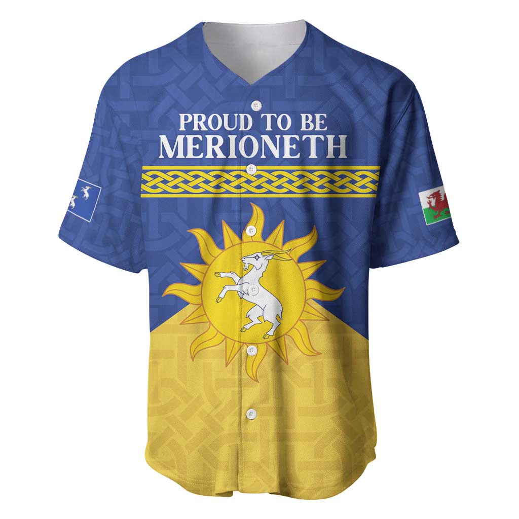 Personalized Merionethshire Wales Baseball Jersey Celtic Sun and Goat Design - Wonder Print Shop
