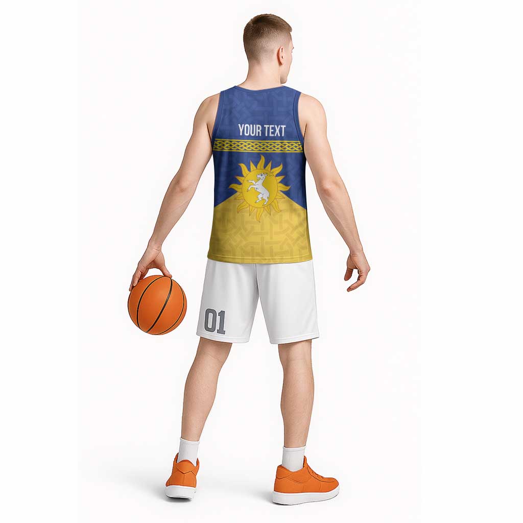 Personalized Merionethshire Wales Basketball Jersey Celtic Sun and Goat Design - Wonder Print Shop