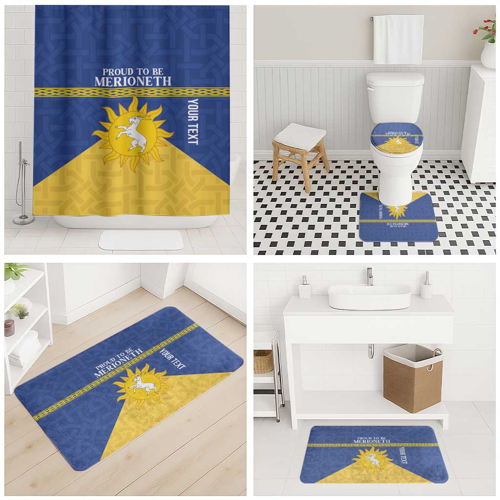 Personalized Merionethshire Wales Bathroom Set Celtic Sun and Goat Design - Wonder Print Shop