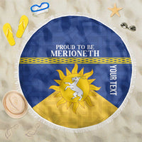 Personalized Merionethshire Wales Beach Blanket Celtic Sun and Goat Design - Wonder Print Shop
