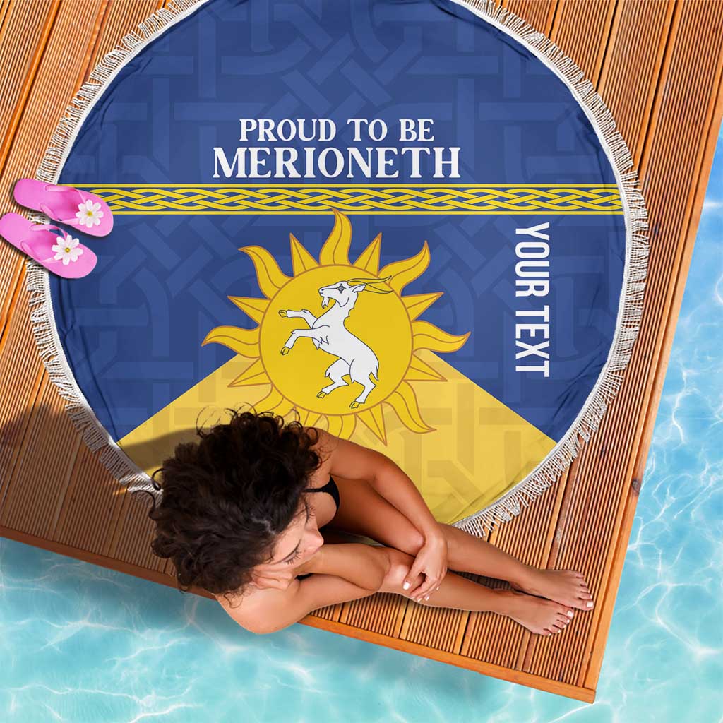 Personalized Merionethshire Wales Beach Blanket Celtic Sun and Goat Design - Wonder Print Shop