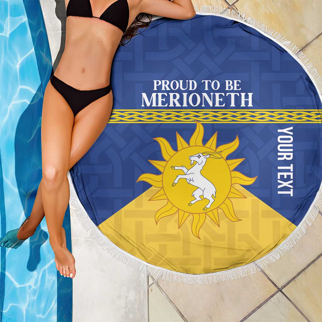 Personalized Merionethshire Wales Beach Blanket Celtic Sun and Goat Design - Wonder Print Shop
