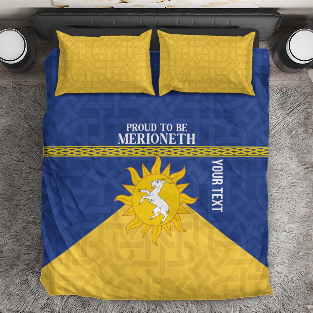 Personalized Merionethshire Wales Bedding Set Celtic Sun and Goat Design - Wonder Print Shop