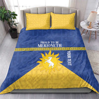 Personalized Merionethshire Wales Bedding Set Celtic Sun and Goat Design - Wonder Print Shop
