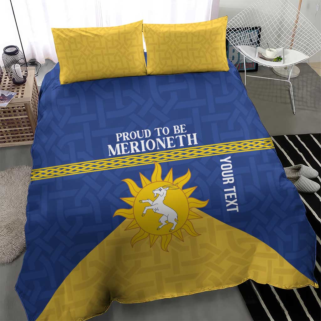 Personalized Merionethshire Wales Bedding Set Celtic Sun and Goat Design - Wonder Print Shop