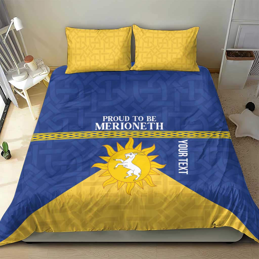 Personalized Merionethshire Wales Bedding Set Celtic Sun and Goat Design - Wonder Print Shop