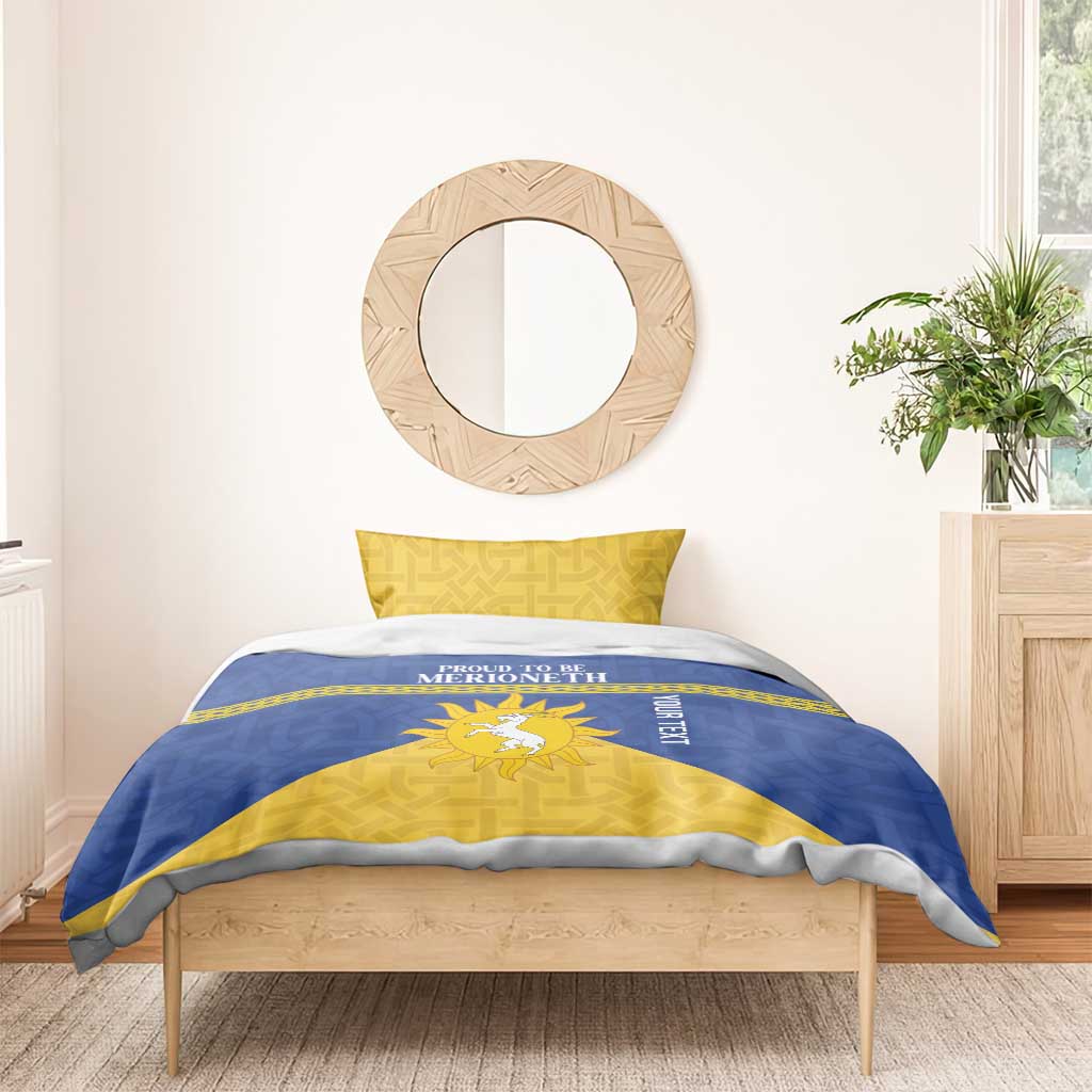 Personalized Merionethshire Wales Bedding Set Celtic Sun and Goat Design - Wonder Print Shop
