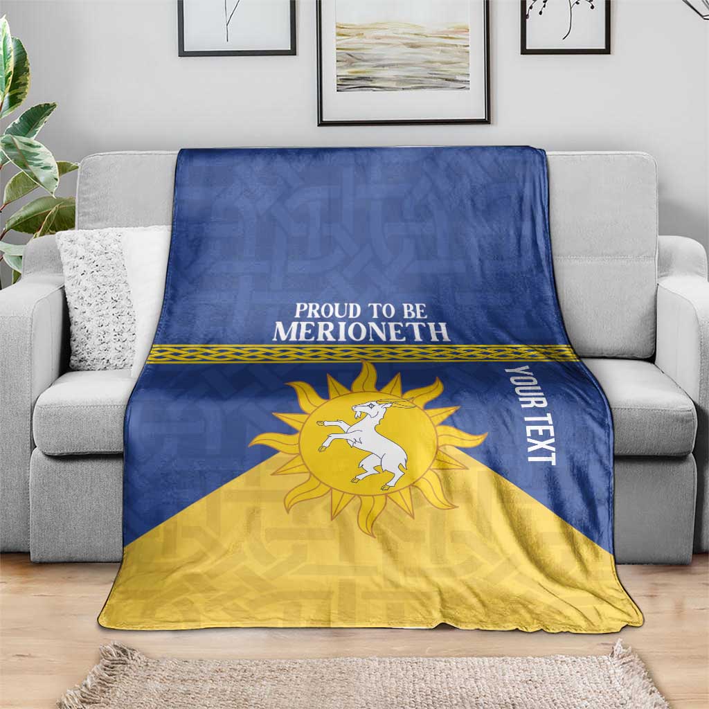 Personalized Merionethshire Wales Blanket Celtic Sun and Goat Design - Wonder Print Shop